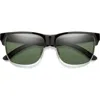 Smith Lowdown Split 56mm Chromapop™ Polarized Square Sunglasses In Black/gray Green