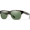 Smith Lowdown Split 56mm Chromapop™ Polarized Square Sunglasses In Vintage Tortoise/gray Green
