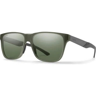 Smith Lowdown Steel 56mm Chromapop™ Polarized Sunglasses In Moss Crystal/gray Green