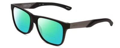 Pre-owned Smith Lowdown Steel Polarized Bi-focal Sunglasses In Black Silver 56mm 41 Option In Green Mirror
