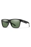 Smith Lowdown Xl 2 60mm Chromapop™ Polarized Square Sunglasses In Black/chromapop Gray Green