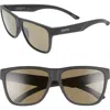 Smith Lowdown Xl 2 60mm Chromapop™ Polarized Square Sunglasses In Matte Black/green
