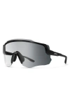 Smith Momentum 135mm Chromapop™ Shield Sunglasses In Black/photochromic Gray
