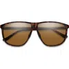 Smith Mono Lake 63m Oversize Chromapop™ Polarized Round Sunglasses In Brown
