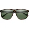 Smith Mono Lake 63m Oversize Chromapop™ Polarized Round Sunglasses In Alpine Tortoise/gray Green