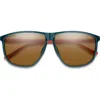 Smith Mono Lake 63m Oversize Chromapop™ Polarized Round Sunglasses In Pacific/sedona/brown