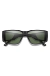 Smith Monroe Peak 62mm Oversize Chromapop™ Polarized Sunglasses In Black/chromapop Gray Green