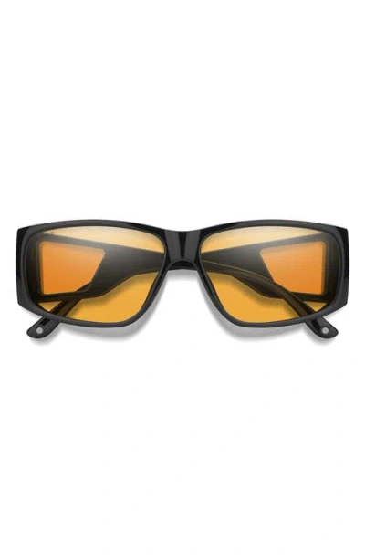 Smith Monroe Peak 62mm Oversize Chromapop™ Polarized Sunglasses In Black/low Light Copper