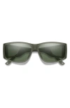 Smith Monroe Peak 62mm Oversize Chromapop™ Polarized Sunglasses In Moss Crystal/gray Green