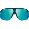 Smith Motive 74mm Chromapop™ Polarized Shield Sunglasses In Pacific Crystal/opal