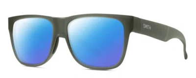 Pre-owned Smith Optics Lowdown 2 Unisex Polarized Sunglasses Matte Moss Crystal Green 55mm In Blue Mirror Polar