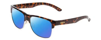 Pre-owned Smith Optics Lowdown Split Unisex Polarized Sunglasses Tortoise Havana Gold 56mm In Blue Mirror Polar