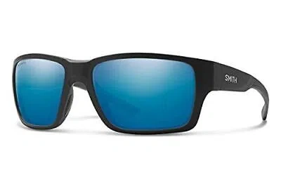 Pre-owned Smith Optics Outback Square Sunglasses In Black/chromapop Polarized Blue Mirror In Multicolor