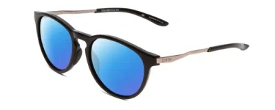 Pre-owned Smith Optics Wander Unisex Round Polarized Sunglasses Gloss Black 55mm 4 Options In Blue Mirror Polar