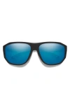Smith Outrigger 61mm Chromapop™ Polarized Sunglasses In Matte Black/blue Mirror
