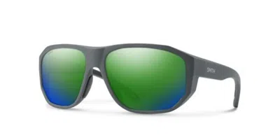 Smith Outrigger Polarized Riw/ui Men's Sunglasses Grey Size 61 In Green