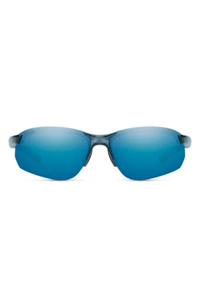 Smith Parallel Max 2 71mm Oversized Polarized Sunglasses In Crystal Mediterranean/blue