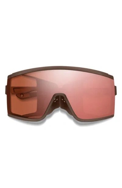 Smith Pursuit 148mm Chromapop™ Glacier Photochromic Polarized Shield Sunglasses In Brown
