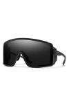 Smith Pursuit 148mm Chromapop™ Glacier Photochromic Polarized Shield Sunglasses In Matte Black/chromapop Black