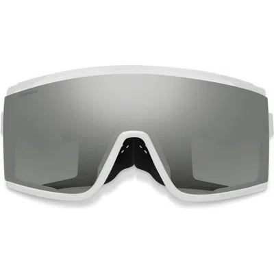 Smith Pursuit 148mm Chromapop™ Glacier Photochromic Polarized Shield Sunglasses In White