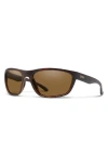Smith Hookset 62mm Chromapop™ Polarized Oversize Wraparound Sunglasses In Brown