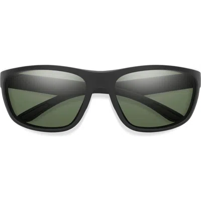 Smith Redding 62mm Chromapop™ Polarized Square Sunglasses In Black/chromapop Gray Green