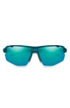 Smith Resolve Photochromic 70mm Chromapop™ Oversize Shield Sunglasses In Pacific Crystal/opal Mirror