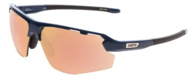 Pre-owned Smith Resolve Semi-rimless Sunglasses Navy Blue W/cp Rose Gold Mirror&clear 70mm In Multicolor
