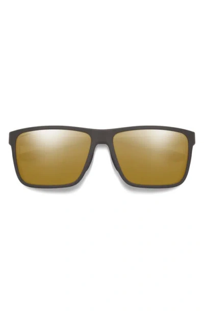 Smith Riptide 61mm Polarized Sport Square Sunglasses In Brown