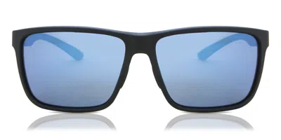 Smith Riptide/s Polarized 124/qg Men's Sunglasses Black Size 61 In Matte Black Silver
