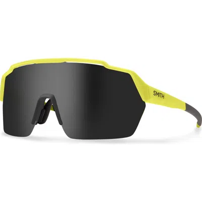 Smith Shift Split Mag™ 139mm Chromapop™ Polarized Shield Sunglasses In Neon Yellow/chromapop Black