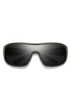 Smith Spinner 134mm Chromapop™ Polarized Shield Sunglasses In Matte Moss/black