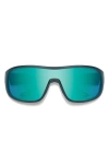 Smith Spinner 134mm Chromapop™ Polarized Shield Sunglasses In Matte Pacific/opal Mirror