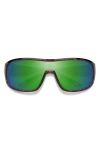 Smith Spinner 134mm Chromapop™ Polarized Shield Sunglasses In Tortoise/green Mirror