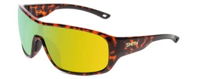 Pre-owned Smith Spinner Wrap Shield Sunglasses In Tortoise/cp Polarized Green Mirror 134mm In Multicolor