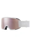 Smith Squad Mag™ 170mm Chromapop™ Low Bridge Snow Goggles In White Vapor/rose Gold Mirror