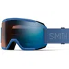 Smith Squad Medium Fit Chromapop™ Low Bridge Snow Goggles In Blue/photochromic Blue