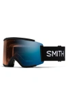 Smith Squad Xl Chromapop™ Low Bridge Snow Goggles In Black/photochromic Blue