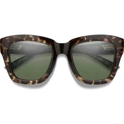 Smith Sway 52mm Chromapop™ Polarized Square Sunglasses In Alpine Tortoise/gray Green