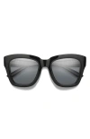 Smith Sway 52mm Chromapop™ Polarized Square Sunglasses In Black/polarized Gray