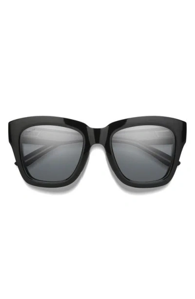 Smith Sway 52mm Chromapop™ Polarized Square Sunglasses In Black/polarized Gray