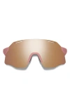 Smith Vert 139mm Chromapop™ Polarized Shield Sunglasses In Matte Chalk Rose/rose Gold