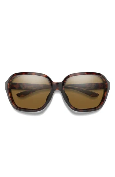 Smith Whitney 61mm Chromapop™ Polarized Wraparound Square Sunglasses In Brown