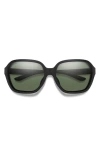 Smith Whitney 61mm Chromapop™ Polarized Wraparound Square Sunglasses In Black