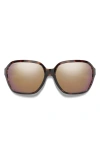 Smith Whitney 61mm Chromapop™ Polarized Wraparound Square Sunglasses In Tortoise/rose Gold Mirror