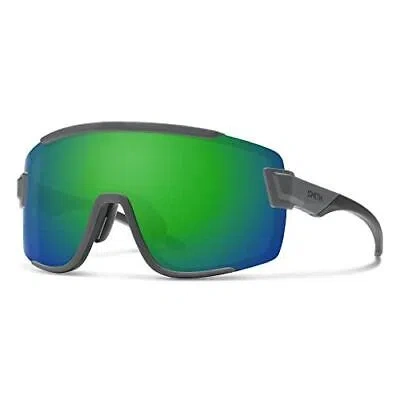 Pre-owned Smith Wildcat Semi-rimless Sunglasses Cement Grey / Chromapop Green Mirror&clear In Multicolor