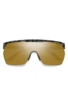 Smith Xc 138mm Chromapop™ Polarized Oversize Shield Sunglasses In Matte Gray Marble/bronze