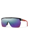 Smith Xc 138mm Chromapop™ Polarized Oversize Shield Sunglasses In Matte Wild Child/violet