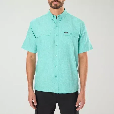 Smiths Workwear Breezy Performance Mens Short Sleeve Regular Fit Big And Tall Button-down Shirt In Green