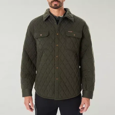 Smiths Workwear Diamond Quilted Mens Midweight Shirt Jacket In Green